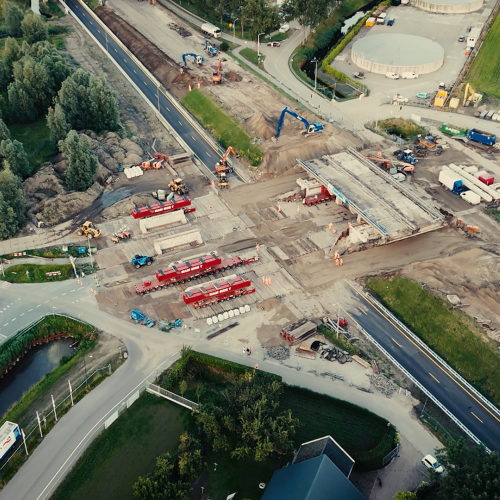 A44 Uitrijden Lisserwegviaduct